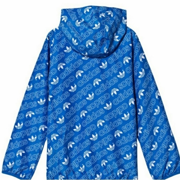 ADIDAS 💙 Trefoil Logo Hooded Windbreaker - Picture 4 of 9